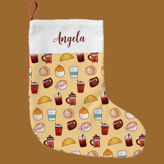 Classic Coffee And Pastries Small Christmas Stocking (Creator Uploaded)