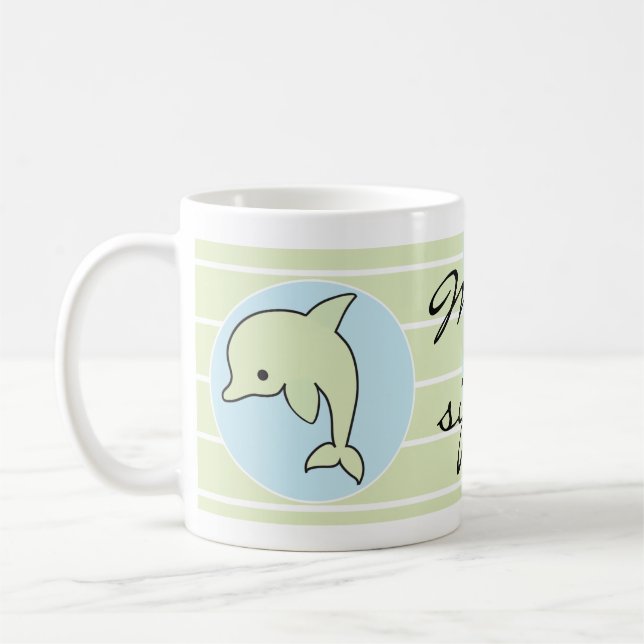 Classic coffee mug, Blue Dolphin Mummy's Sippy Cup (Left)
