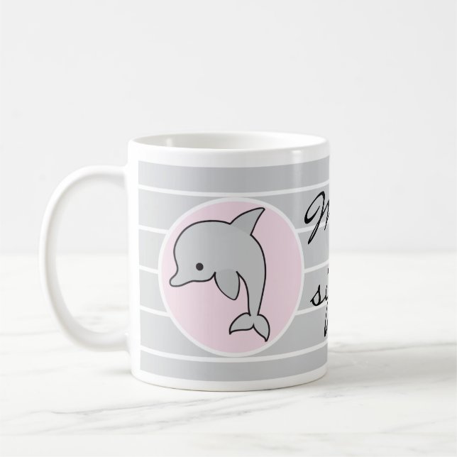 Classic coffee mug, Pink Dolphin Mummy's Sippy Cup (Left)
