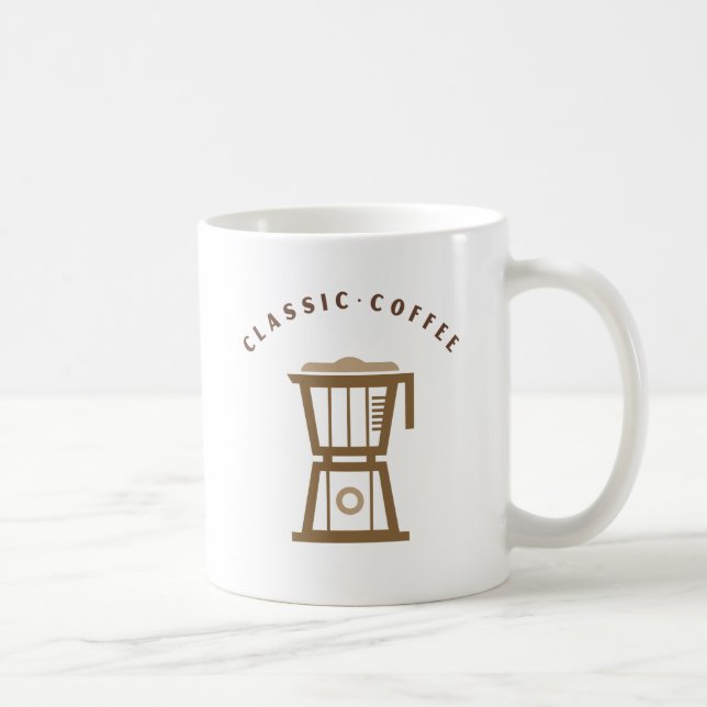Classic Coffee Percolator Design Coffee Mug (Right)