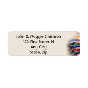 Classic Collectors Vintage Cars Vehicles Return Address Label