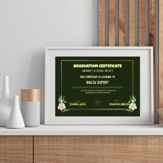 Classic College Graduation Diploma Certificate Poster