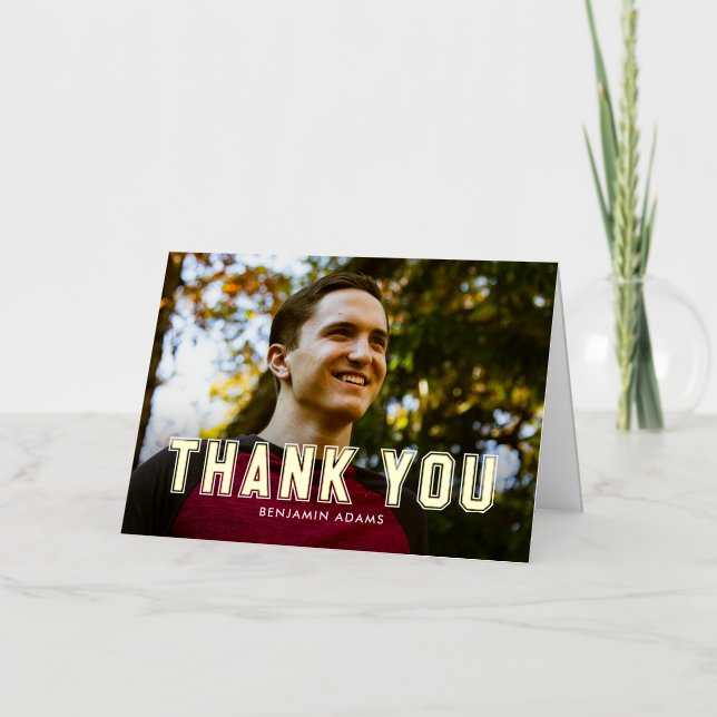 Classic Collegiate FOIL Graduation Thank You Card (Front)
