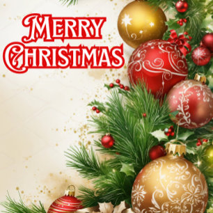 Classic Colorful Merry Christmas Holiday Card