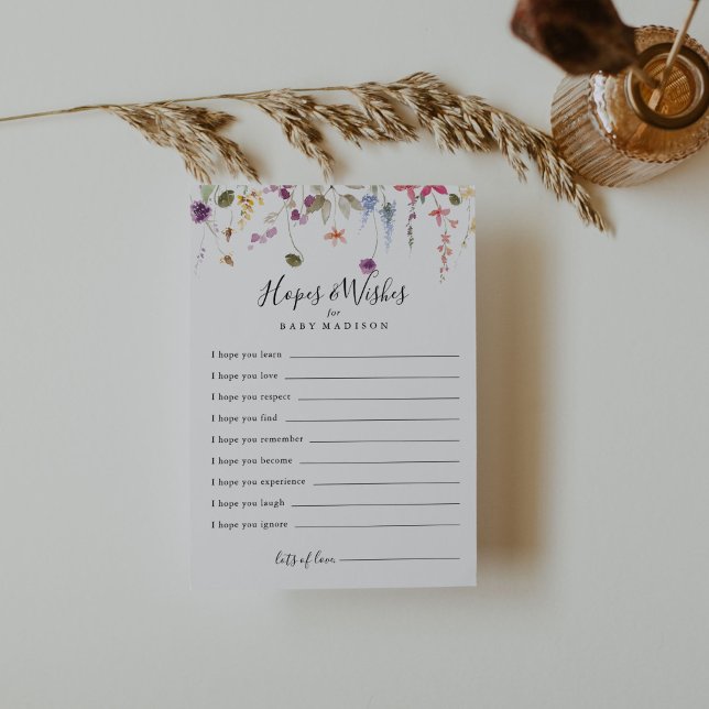 Classic Colourful Baby Shower Hopes & Wishes Card (Creator Uploaded)