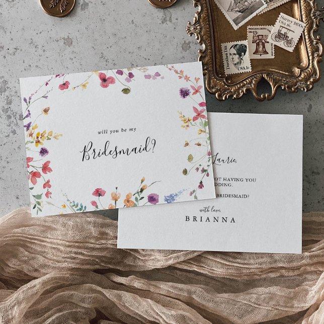 Classic Colourful Bridesmaid Proposal Note Card (Creator Uploaded)
