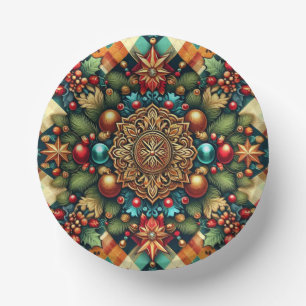 Classic colourful Christmas Paper Plate