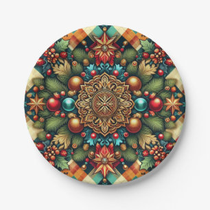 Classic colourful Christmas Paper Plate