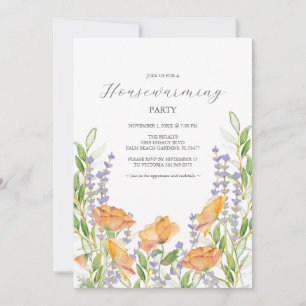 Classic Colourful Floral Housewarming Party  Invitation