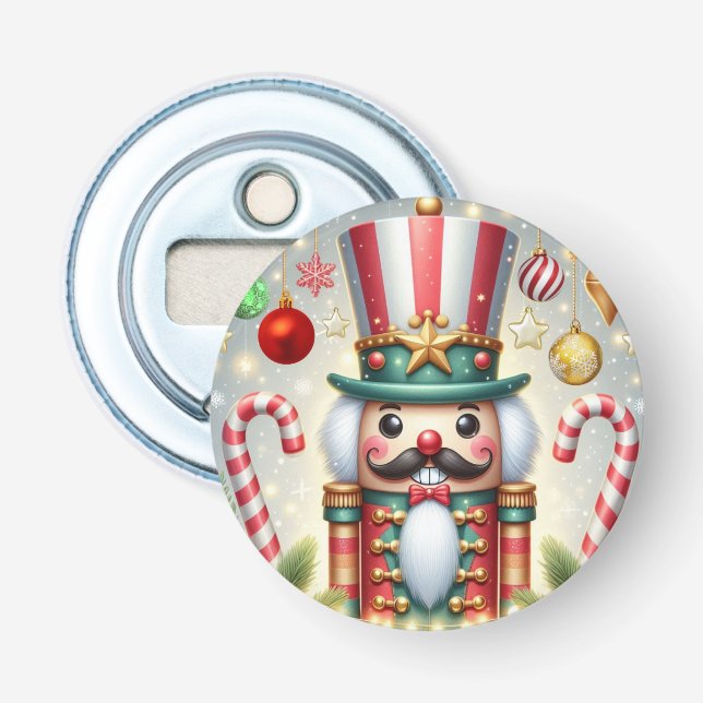 Classic, colourful, whimsical Christmas nutcracker Bottle Opener (Front)