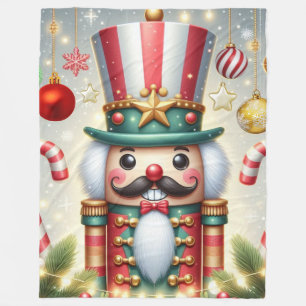 Classic, colourful, whimsical Christmas nutcracker Fleece Blanket