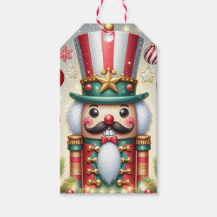 Classic, colourful, whimsical Christmas nutcracker Gift Tags