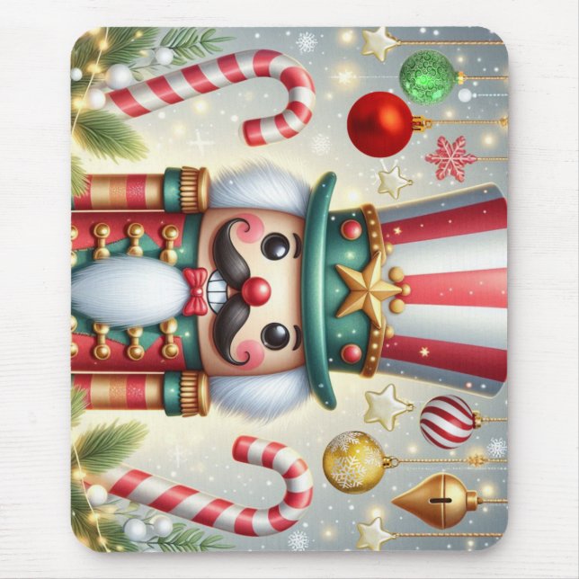Classic, colourful, whimsical Christmas nutcracker Mouse Pad (Front)