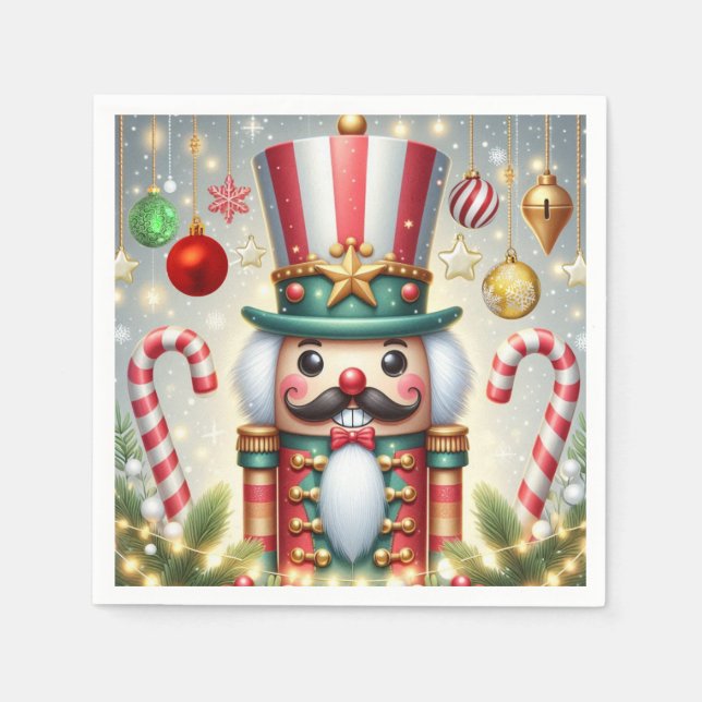 Classic, colourful, whimsical Christmas nutcracker Napkin (Front)