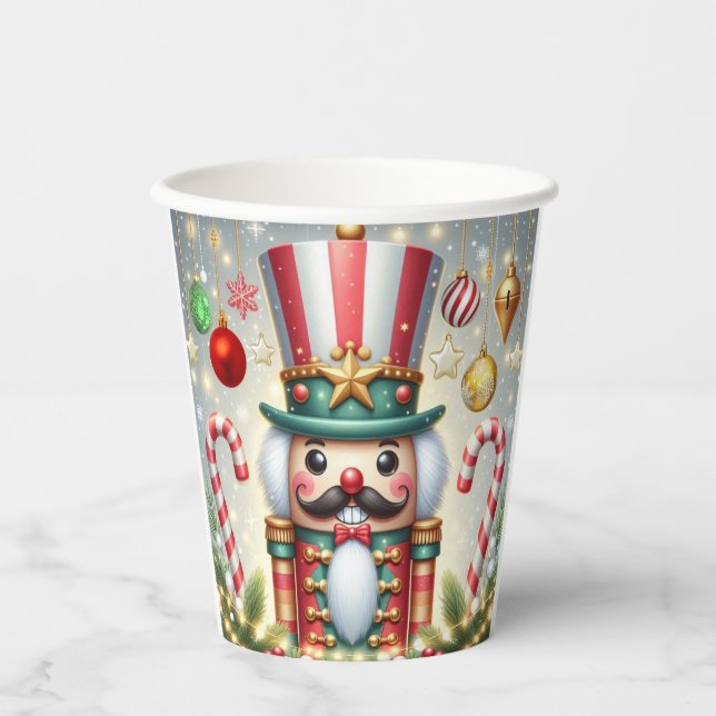 Classic, colourful, whimsical Christmas nutcracker Paper Cups (Front)