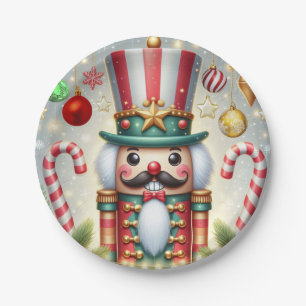 Classic, colourful, whimsical Christmas nutcracker Paper Plate
