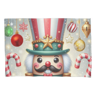 Classic, colourful, whimsical Christmas nutcracker Pillowcase