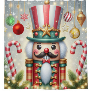 Classic, colourful, whimsical Christmas nutcracker Shower Curtain