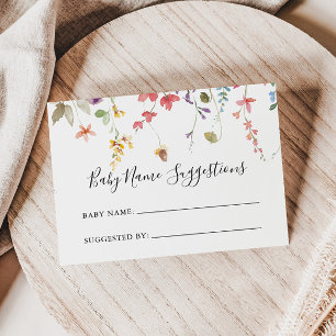 Classic Colourful Wild Baby Name Suggestions Card