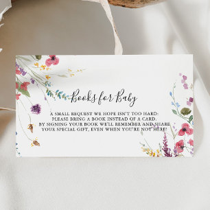 Classic Colourful Wild Baby Shower Book Request  Enclosure Card
