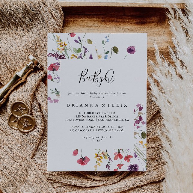 Classic Colourful Wild BabyQ Baby Shower Barbecue  Invitation (Creator Uploaded)