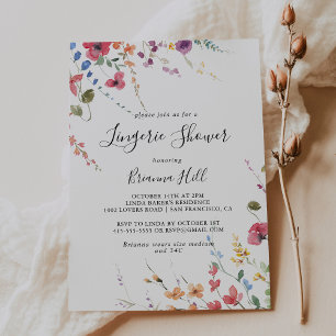 Classic Colourful Wild Bridal Lingerie Shower Invitation