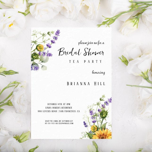 Classic Colourful Wild Bridal Shower Tea Party  Invitation (Creator Uploaded)