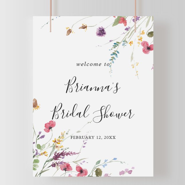 Classic Colourful Wild Bridal Shower Welcome  Poster (Creator Uploaded)