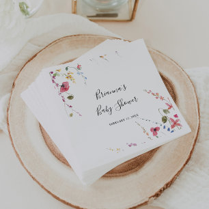 Classic Colourful Wild Floral Baby Shower  Napkin