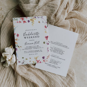 Classic Colourful Wild Floral Bachelorette Weekend Invitation
