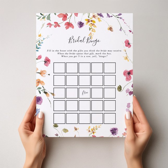 Classic Colourful Wild Floral Bridal Bingo Game (Creator Uploaded)