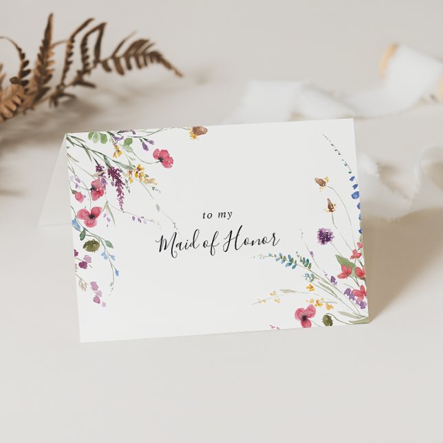 Classic Colourful Wild Floral Bridal Party  Thank You Card (Creator Uploaded)