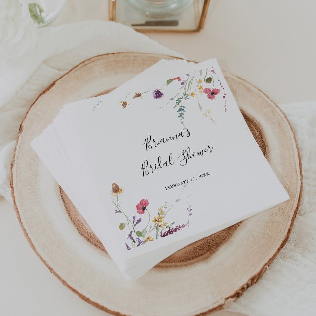 Classic Colourful Wild Floral Bridal Shower  Napkin (Creator Uploaded)