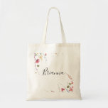 Classic Colourful Wild Floral Bridesmaid  Tote Bag<br><div class="desc">This classic colourful wild floral bridesmaid tote bag is the perfect wedding gift to present your bridesmaids and maid of honour for a modern wedding. The design features a yellow,  purple,  white wild flowers with foliage in a rose and green watercolor background.</div>