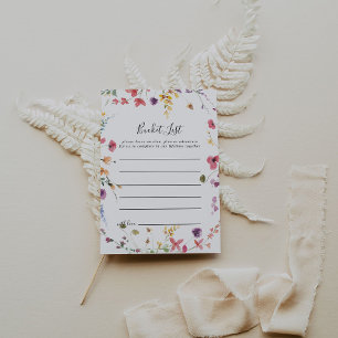 Classic Colourful Wild Floral Bucket List Cards