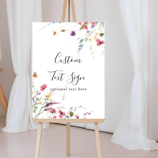 Classic Colourful Wild Floral Custom Text Sign (Creator Uploaded)