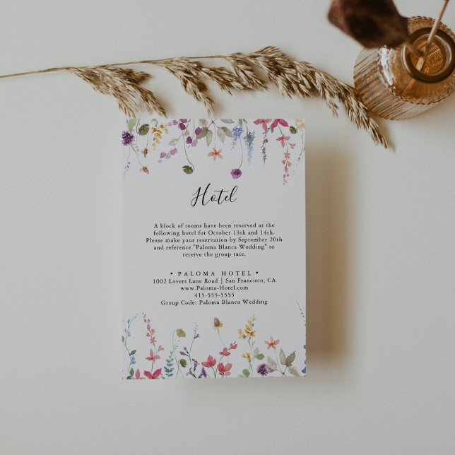 Classic Colourful Wild Floral Hotel  Enclosure Card (Creator Uploaded)