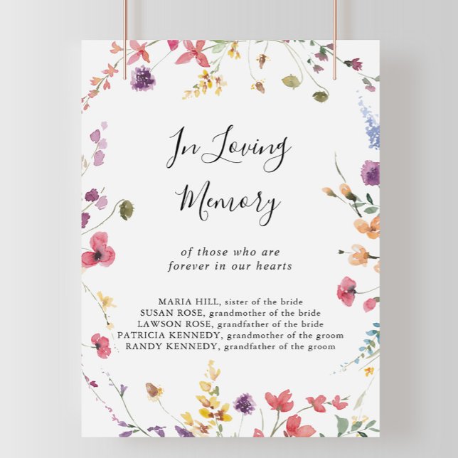 Classic Colourful Wild Floral In Loving Memory  Poster (Creator Uploaded)