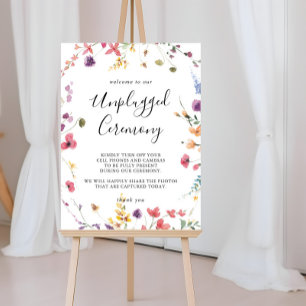 Classic Colourful Wild Floral Unplugged Ceremony  Poster