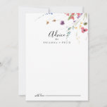 Classic Colourful Wild Floral Wedding Advice Card<br><div class="desc">This classic colourful wild floral wedding advice card is perfect for a modern wedding. The design features a yellow, purple, white wild flowers with foliage in a rose and green watercolor background. These cards are perfect for a wedding, bridal shower, baby shower, graduation party & more. Personalise the cards with...</div>