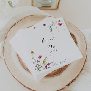 Classic Colourful Wild Floral Wedding Napkin