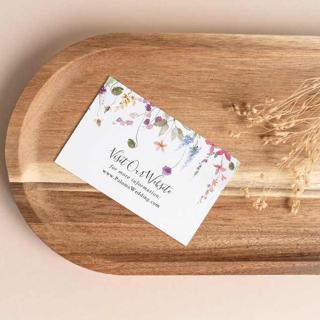 Classic Colourful Wild Floral Wedding Website  Enclosure Card (Creator Uploaded)