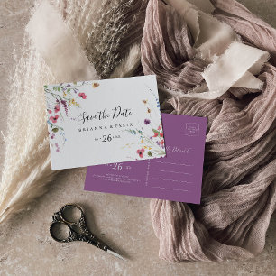 Classic Colourful Wild Horizontal Save the Date  Postcard