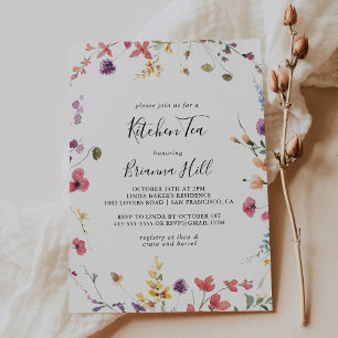 Classic Colourful Wild Kitchen Tea Bridal Shower Invitation