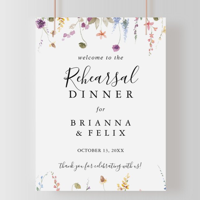 Classic Colourful Wild Rehearsal Dinner Welcome  Poster (Creator Uploaded)