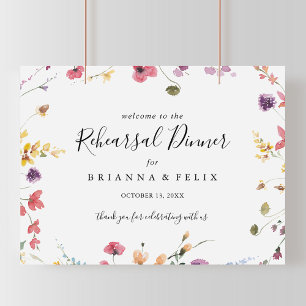 Classic Colourful Wild Rehearsal Dinner Welcome  Poster