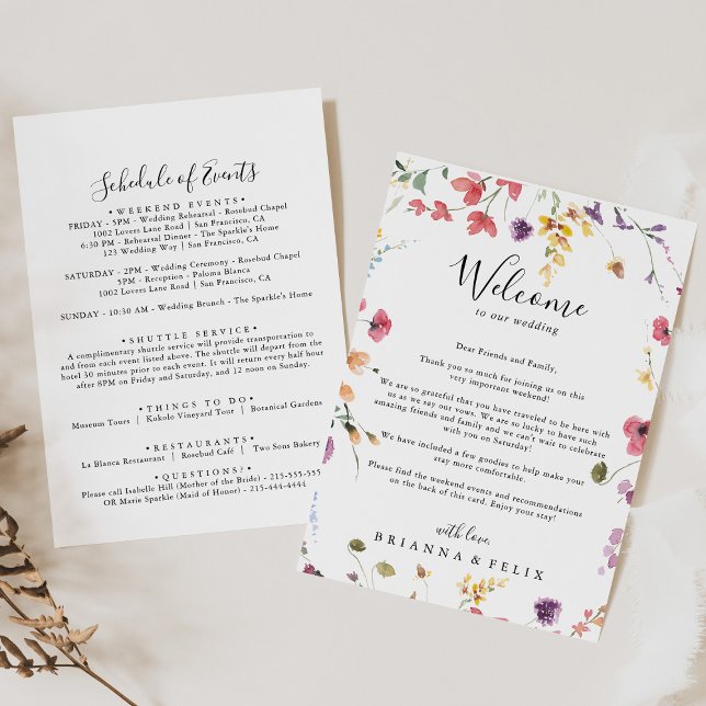 Classic Colourful Wild Wedding Welcome Letter (Creator Uploaded)