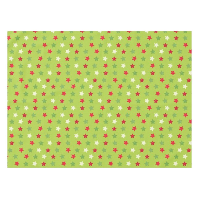 Classic Colours Starry Christmas Holiday Tableclot Tablecloth (Front (Horizontal))