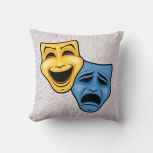 Classic Comedy And Tragedy Theatrical Masks Cushion