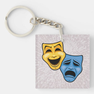 Classic Comedy And Tragedy Theatrical Masks Key Ring